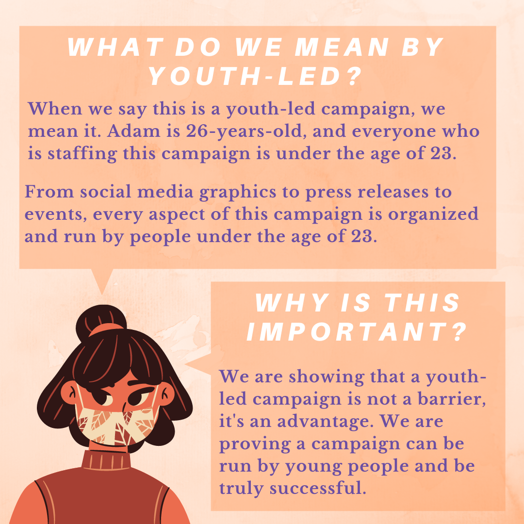 A_J_Christensen's tweet photo. This campaign is youth-led and proud!
#GND #M4A #florida #congress #progressive #vote #bluewave #votehimout #progressives #democrats #ac4congress #vote #voteblue #feelthebern #covid #election #claycounty #alachua #gainesville https://t.co/BxrvWr7oVd