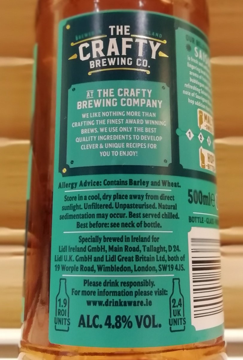 Meanwhile the Crafty Brewing Saison was terrific. Lively. Spicy. Well balanced. Hardly fair to include it in this thread of supermarket specials as it's clearly a cut above; yet it's from Lidl, at Lidl prices - I had much worse beers at twice the cost. Go get some.