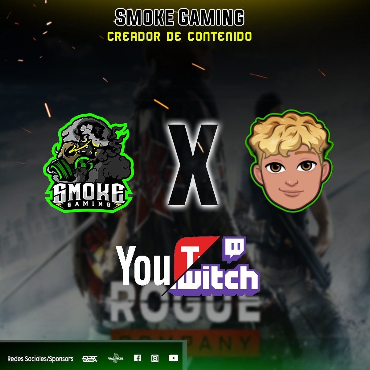 SmokeGamingR6's tweet photo. Queremos dar la bienvenida a nuestro Creador de contenido de Rogué Company.
Bienvenido y te deseamos lo mejor👏

🔺Twitch: Vayan apoyar en los Streaming de nuestro jugador.🔻
 https://t.co/2KmVFihoG5
#SomosSG https://t.co/chuRn0khp8