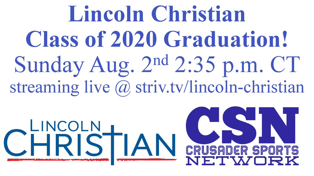 LCSCSN's tweet photo. Better late than never...the @Linc_Christian Class of 2020 will walk across the stage to receive diplomas! While attendance is limited, we will stream the ceremony LIVE worldwide @StrivTV. Tune in early to see slideshows of the Crusader seniors! #lcs2020 #morethaneducation https://t.co/Lnlp21pBzQ