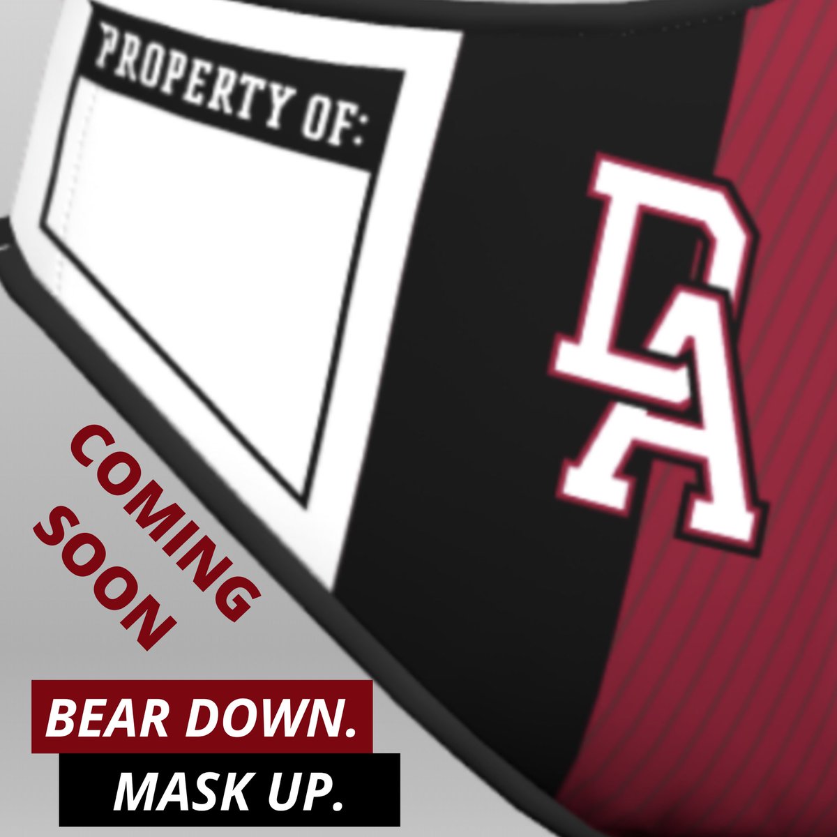 davidsonacademy's tweet photo. Bear Down. Mask Up.
Our DA-branded masks will be here soon! Make sure to purchase yours before they are gone. #theDAway #DAmasks #staysafeatschool https://t.co/KbJ8y2NAlM