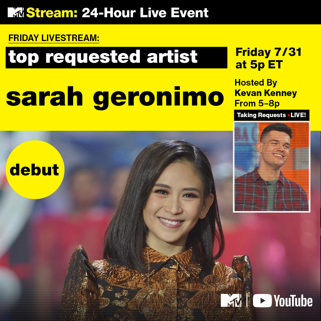 KevanKenney's tweet photo. Congratulations to @JustSarahG for her @MTV #FridayLivestream debut.
￼
👉https://t.co/NXtpZzGf23 https://t.co/cUtO2TB3EU