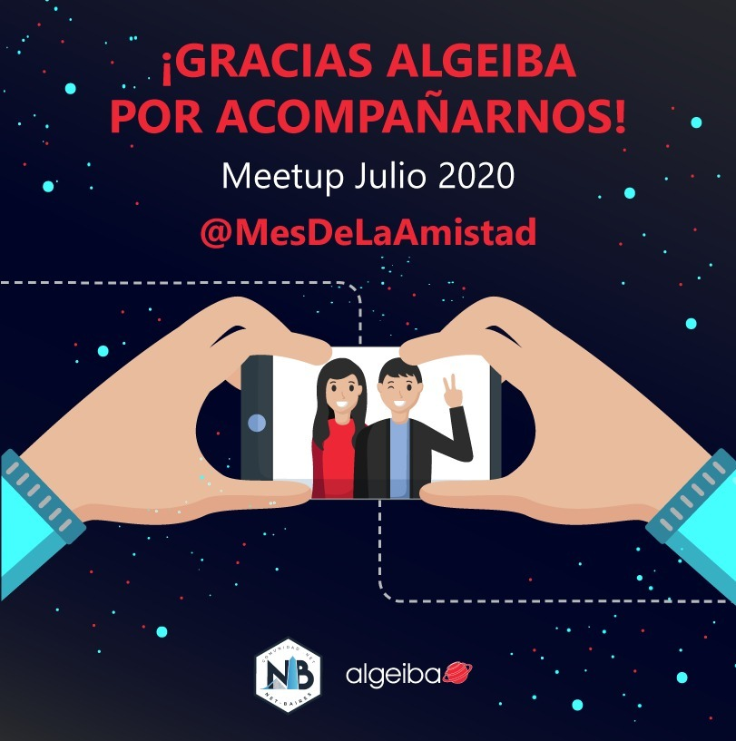 NetBaires's tweet photo. ¡Gracias @AlgeibaSA por acompañar siempre a la comunidad! 🙌
.
La #Meetup de #Julio 2020 tuvo dos charlas imperdibles, conocimiento compartido, debates y risas 😀.
.
#graciascomunidad
#netbaires
. https://t.co/MxxyL34xgU