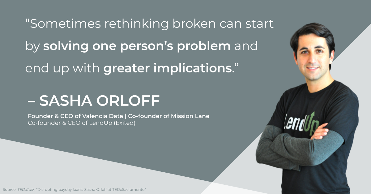 2ndTimeFounders's tweet photo. Repeat founder @sashaorloff was able to rethink a broken industry into serving thousands of underserved customers with his previous company (@LendUpCredit).

As a founder, how can you innovate within your company with redesigning processes?

#SashaOrloff #LendUp #ValenciaData https://t.co/PCyDXO5zLz