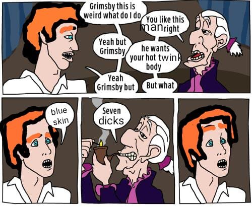 heyketo's tweet photo. I don't have any new art I'm ready to share yet so have this probably not very funny old meme about Huxs xenophobia problems #thrux https://t.co/qftNFqUaeX
