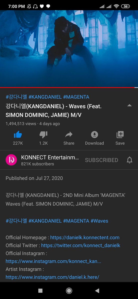 winklejh's tweet image. √ kang daniel - waves (200731) #StreamWaves @konnect_danielk youtu.be/SlNTVljJf3g