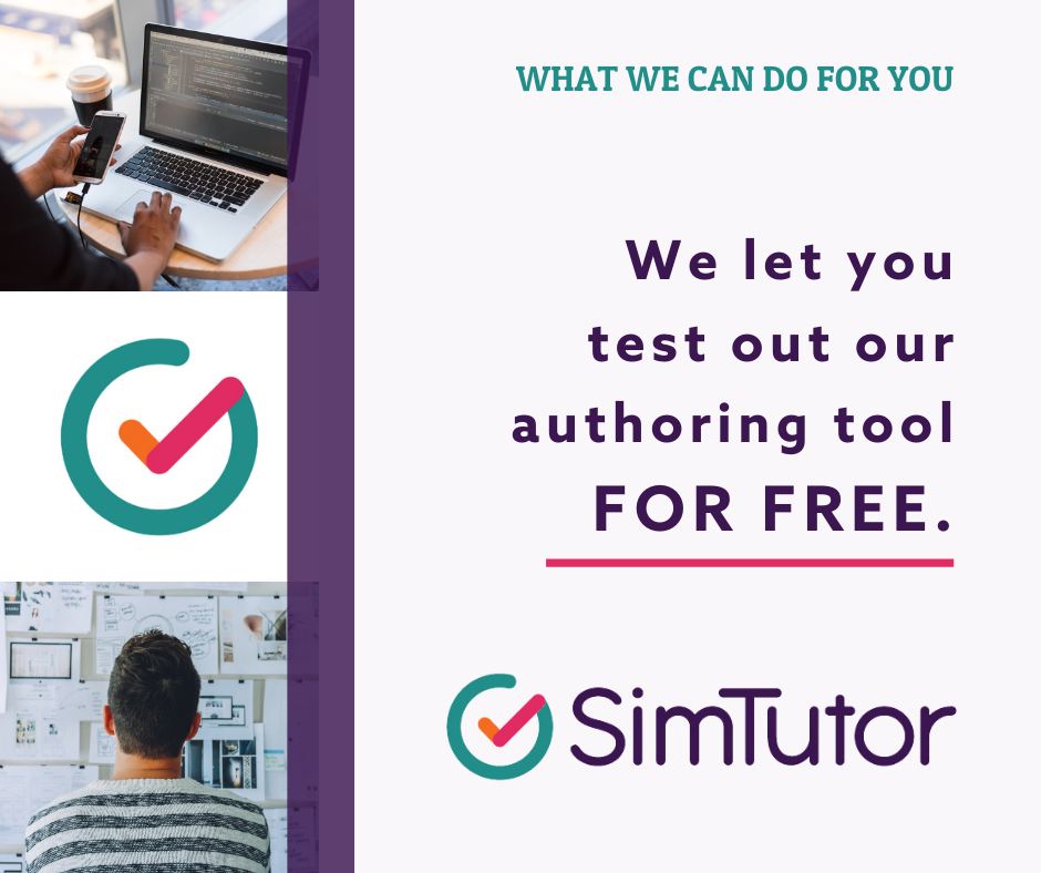 simtutor's tweet photo. Curious about whether SimTutor Author is the right tool to build your online training course with? We offer a 14-day free trial! Find out more here: https://t.co/NL79dhnKLo https://t.co/1QacgLkgeR