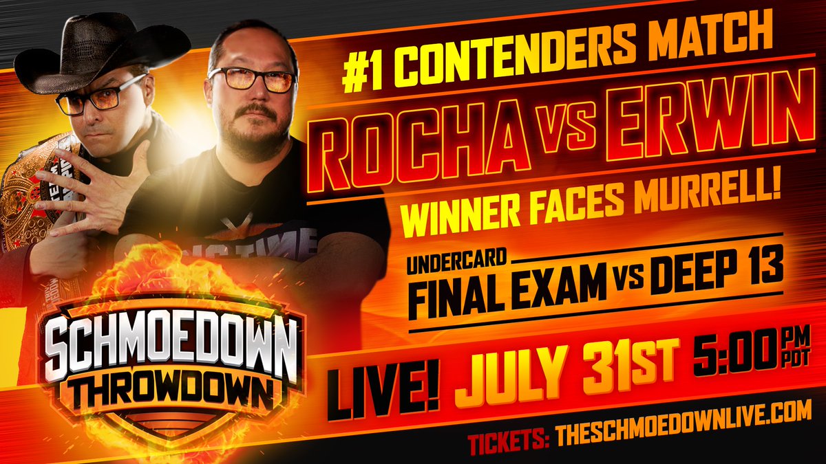 In case you’ve been living under a rock, the biggest match of the summer drops tonight between two of the greatest competitors in Schmoedown history against each other! <a href="/MrEthanErwin/">Ethan Erwin</a> is a dear friend, but blood is thicker than water, and <a href="/TheRochaSays/">John Rocha</a> is going to slay! Tune in!