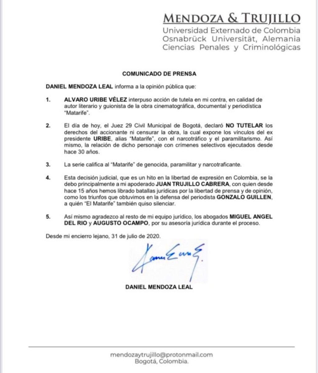 ElQueLosDELATA's tweet photo. Le acabamos de ganar la Tutela al Matarife.
Este triunfo no hubiera sido posible sin mi socio @JuanTrujilloC. Pido un aplauso de pie para Juank que se merece todos los laureles... Y aprovecho también para desearle un fervoroso FELIZ CUMPLEAÑOS al doctor Abelardo @DELAESPRIELLAE!! https://t.co/j9MA5QhWW6