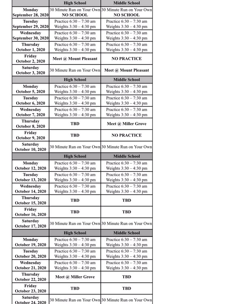 ND_Boosters's tweet photo. XC 2020 Practice schedule posted! https://t.co/0wEnxbhGxl