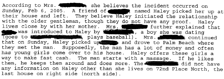 The girl was recruited by Haley Robeson. You can read an article about her here:  https://www.dailymail.co.uk/news/article-7297353/High-school-student-Haley-Robson-bragged-getting-Jeffrey-Epstein-girls-charged.html