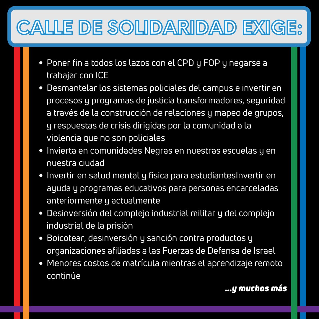SolidarityStCHI's tweet photo. WHO ALL READY FOR TOMORROW!? Checkout our updated list of demands while y’all here 👀👀

¿Estás listo para mañana? Mira nuestra nueva lista de demandas 👀👀 https://t.co/OOn8Jbnoye