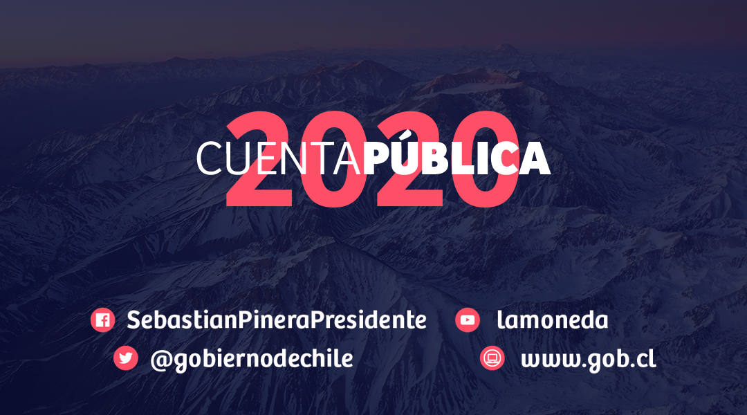 AHORA: Sigue en vivo la #CuentaPública del Pdte. <a href="/sebastianpinera/">Sebastian Piñera</a> a través de nuestros canales oficiales: 

👉🏻Facebook Sebastián Piñera: s.gob.cl/3jVXQ2x
👉🏻Twitter: @gobiernodechile
👉🏻Youtube: youtu.be/Y4mO86GlAZg
👉🏻Sitio web: gob.cl