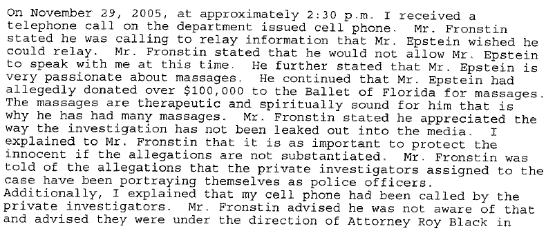 Quote from pg 851: Mr.  #Epstein was very passionate about massages - Guy Fronstin