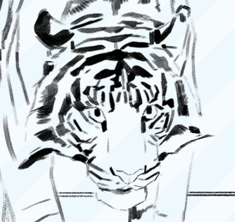 Drawing the tiger for my web comic and I can't stop thinking of how it looks like the Debbie Ryan meme ? 