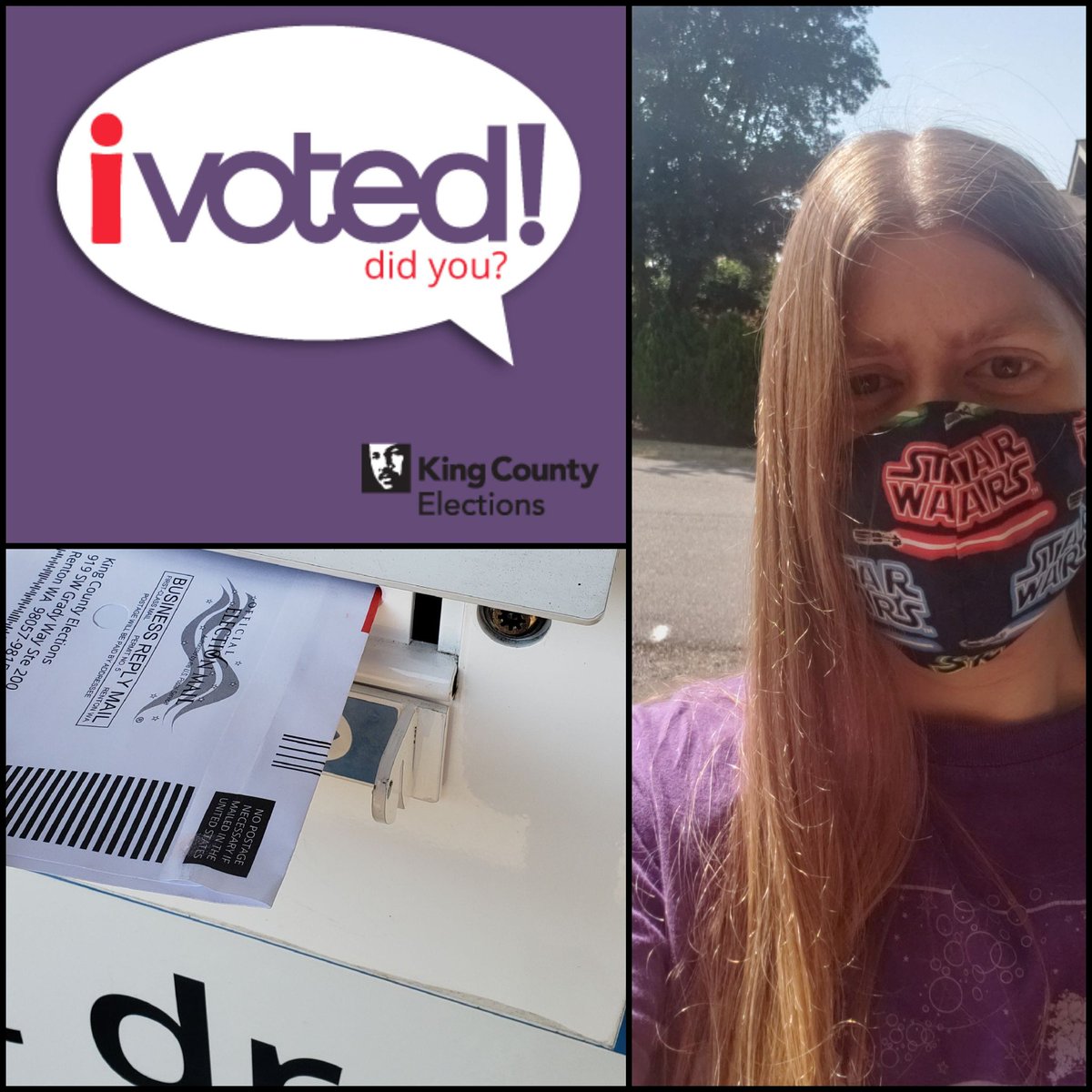 SeattleRedhead's tweet image. I voted! Did you? The Washington primary is next Tuesday, August 4. #VotingSelfie #VoteByMail @kcelections