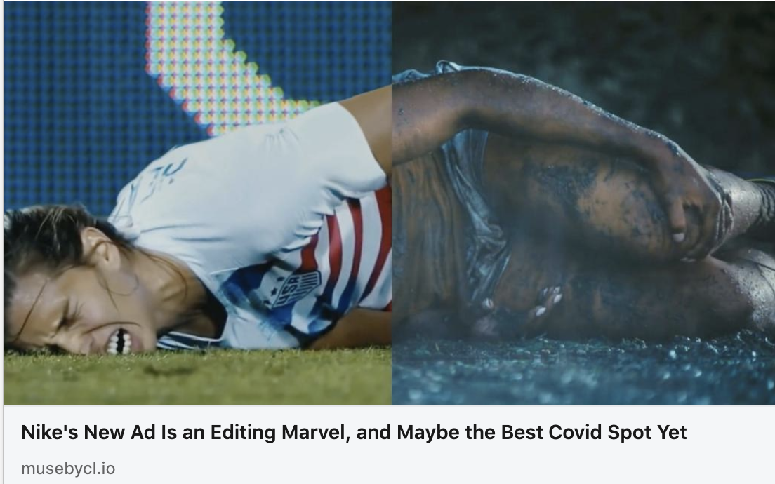 TheCSUEA's tweet image. Have you seen the magic of #editing in @WiedenKennedy&apos;s new @Nike ad yet?  It has some #WOW factor: bit.ly/2XeBOyv

#advertisingcampaign #advertising #ads #editor #content #sportsmedia #sportsbusiness #sportsmarketing #entertainment #adcampaign @CSULA_TV_FILM #Commercial