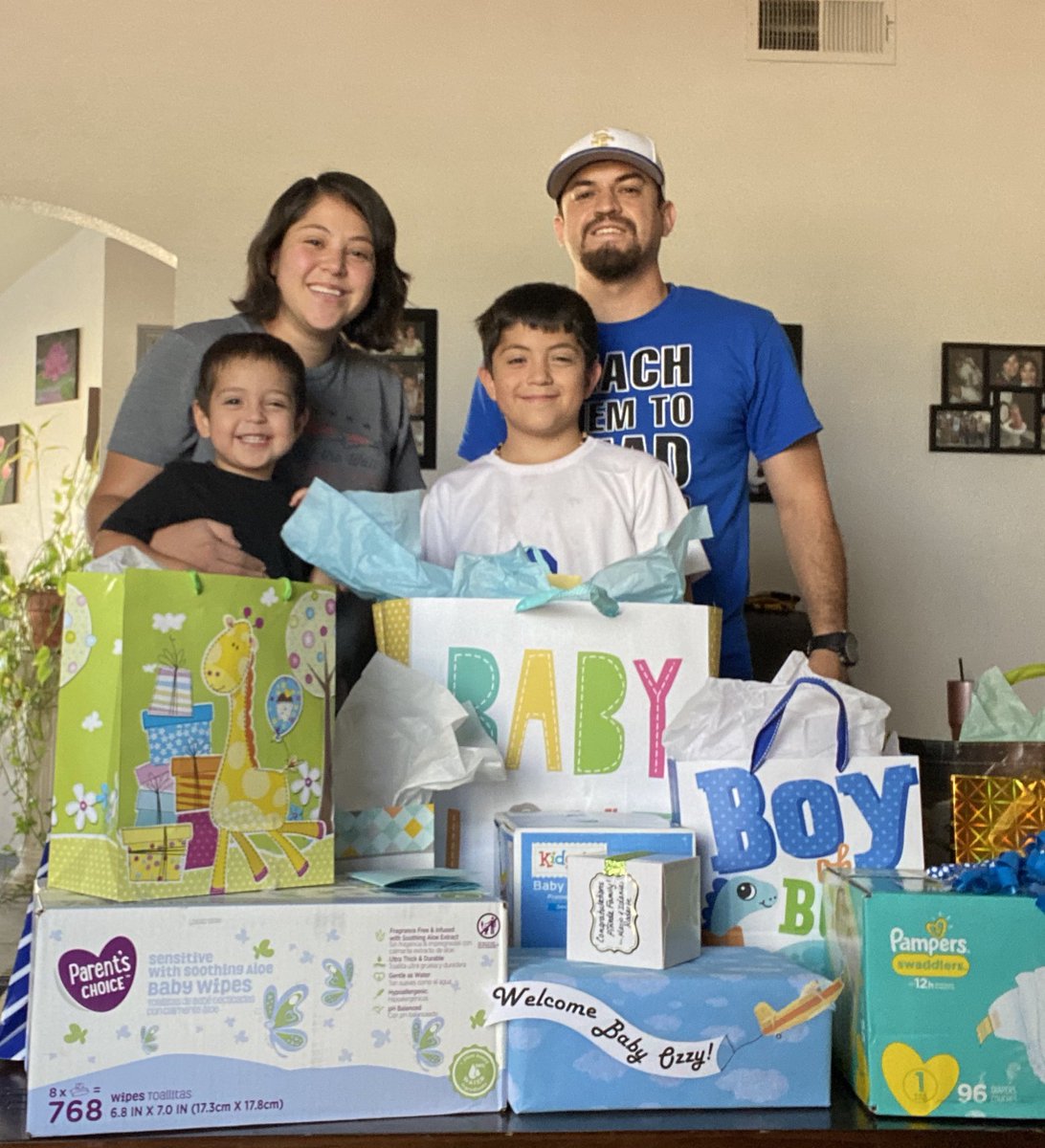 Coach_Pineda's tweet photo. Baby Ozzy, and the Pineda family, is truly blessed to have such amazing people in our lives! GEMS truly is a tight knit community that I consider family. Thank you to all that made this happen, thank you for all the gifts, thank you for your love! #GEMSPride #GEMSNation https://t.co/EOBjNMQJva