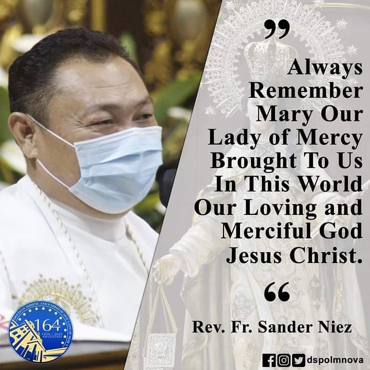 dspolmnova's tweet photo. "Always Remember Mary Our Lady Of Mercy Brought To Us In this World Our Loving and Merciful God Jesus Christ - Rev. Fr. Jose Sander Niez
#3rdDayOfTriduumMass #InaNgAwa #InaNgNovaliches #DSPOLM #Since1856 #ASanctuaryofGodsLoveandMercy https://t.co/7YgjAqxU2Z