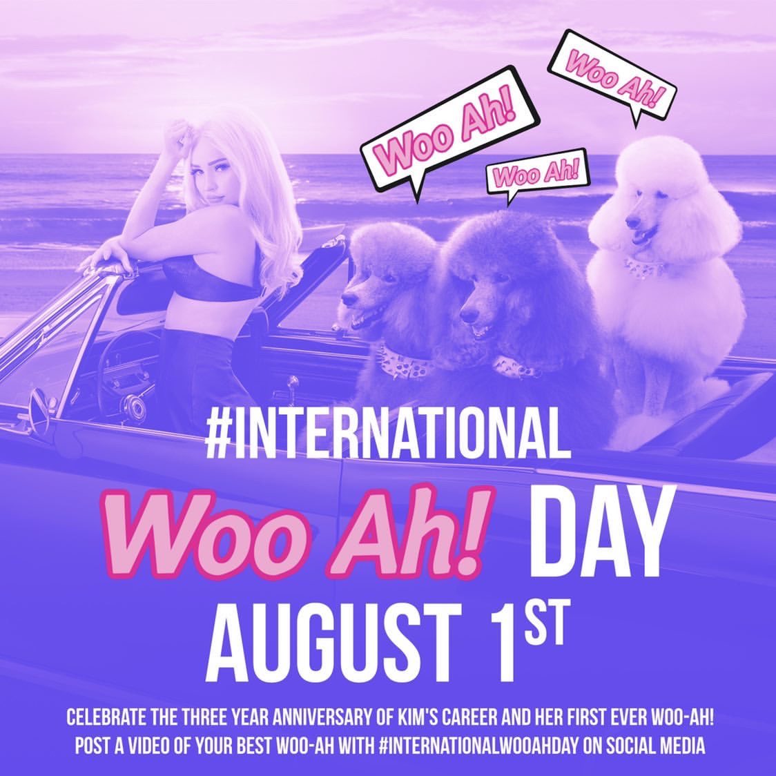 kimpetrasupdate's tweet photo. Tomorrow’s the day!! Second annual #InternationalWooahDay to celebrate the very first Woo-Ah 💕🐩 Last year was so much fun, make sure you use the hashtag and spread that Woo-Ah magic all over social media tomorrow! ✨ @IntWooahDay @SkinnyAcademy https://t.co/s5ZGngh4Yr