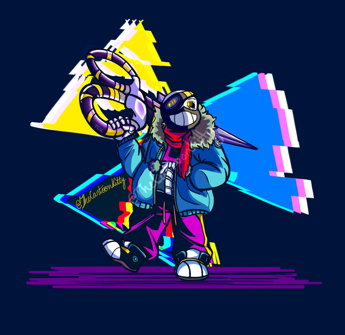 TheCartoonKitty's tweet photo. TW//: EYE STRAIN

Got really experimental with this piece. ✨👌 I’m real proud of how it turned out.

Anyways, I ran across @wishingstarjar’s UndeRewind AU the other day, &amp; I adore the skelebros designs, so here’s a Rewind Sans! 👉

#MyArt #Undertale #UnderRewind #RewindSans https://t.co/WRVy336jMK