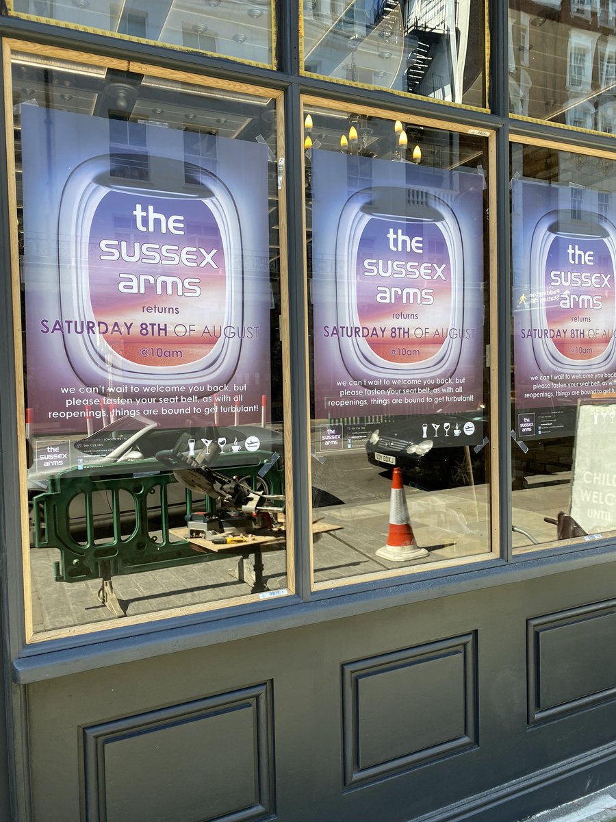 Woohoo! Just 7 days before The Sussex Arms takes off and we can’t wait to see you all again! A free pint for the first person who notices the spelling mistake on our poster - please reply in comments -  (it’s not like we are rushing things or anything to get ready to open 🤣)