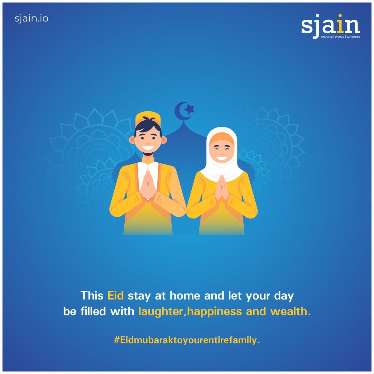sjain_io's tweet photo. We wish you and your family a very Happy Eid🌜.

#Eid #Covid_19 #StayHomeStaySafe
#SjainVentures #ITSector #webdevelopment #Innovate #Digital #Expertise #IT_Services #India #Chhattisgarh #Raipur #Pune #Dubai #Hannover https://t.co/A8NLCQe4Fq