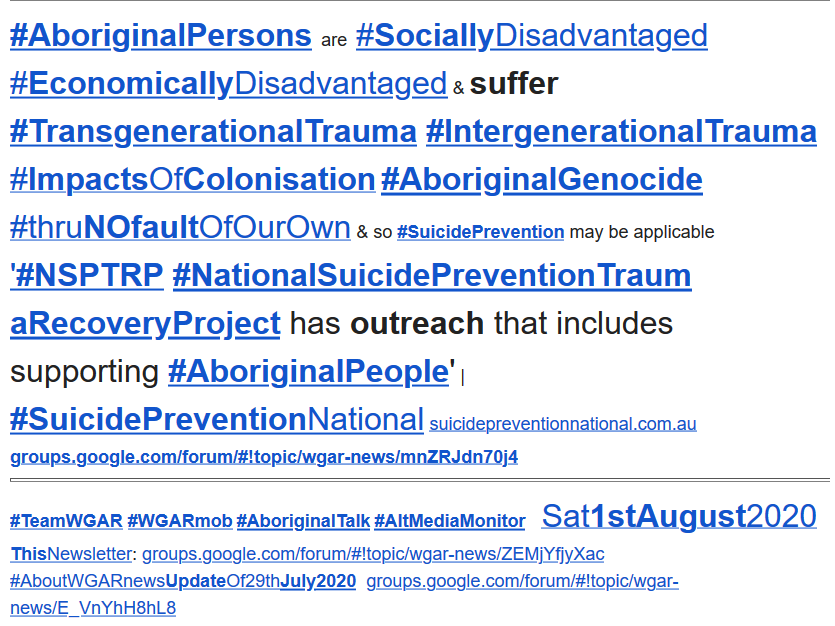 WgarNews's tweet photo. @nowsgood320 @BlakandBlack @WhteRbbnAdvocat @Michz45 @alimay101234 @LennaLeprena @lynlinking @RobRobbEdwards @mouseroaring @DerekRobinson2 @AusIndiMedia @twtrrr @LadyPoop2 @RedFlag_SA @abcnews @CartwheelPrint @libliars @YaThinkN @Loud_Lass @JonesHowdareyou @FatherBob @Kosmic_Quokka @paulrgregoire @sydcrimlawyers @TheBigSmokeAU @soli_aus @paddygibson @rjstrikers @anne_clothier @IAF__FAI @RachelQuayle08 @REDRAWRADIO @raceandhealth @MattMrn @BakchosGlass @bugwannostra @On_Da_Ball3 @MadFckingWitch @L_DeWeaver @GreenLeftOnline @peter_b1953 @DebKilroy @dicwc @Neopseudo @JusticeAunties @jonomilo @Girrali #DecoloniseOz ft #GLauthor #PeterGriffin #GreenLeft @GreenLeftOnline | #AboriginalAdvocate #JoyceCapes @CapesJoy | #NSPTRP #TraumaRecovery @NspTrp | #Violence is prevalent in #WhiteAustralia #since1788 #TruthTelling #AboriginalFrontierWars | #TeamWGAR  https://t.co/W4hPjgjImX https://t.co/bN7XweuvgL