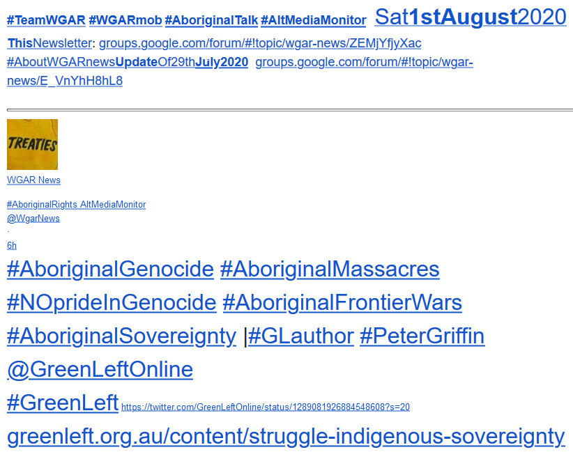 WgarNews's tweet photo. @nowsgood320 @BlakandBlack @WhteRbbnAdvocat @Michz45 @alimay101234 @LennaLeprena @lynlinking @RobRobbEdwards @mouseroaring @DerekRobinson2 @AusIndiMedia @twtrrr @LadyPoop2 @RedFlag_SA @abcnews @CartwheelPrint @libliars @YaThinkN @Loud_Lass @JonesHowdareyou @FatherBob @Kosmic_Quokka @paulrgregoire @sydcrimlawyers @TheBigSmokeAU @soli_aus @paddygibson @rjstrikers @anne_clothier @IAF__FAI @RachelQuayle08 @REDRAWRADIO @raceandhealth @MattMrn @BakchosGlass @bugwannostra @On_Da_Ball3 @MadFckingWitch @L_DeWeaver @GreenLeftOnline @peter_b1953 @DebKilroy @dicwc @Neopseudo @JusticeAunties @jonomilo @Girrali #DecoloniseOz ft #GLauthor #PeterGriffin #GreenLeft @GreenLeftOnline | #AboriginalAdvocate #JoyceCapes @CapesJoy | #NSPTRP #TraumaRecovery @NspTrp | #Violence is prevalent in #WhiteAustralia #since1788 #TruthTelling #AboriginalFrontierWars | #TeamWGAR  https://t.co/W4hPjgjImX https://t.co/bN7XweuvgL