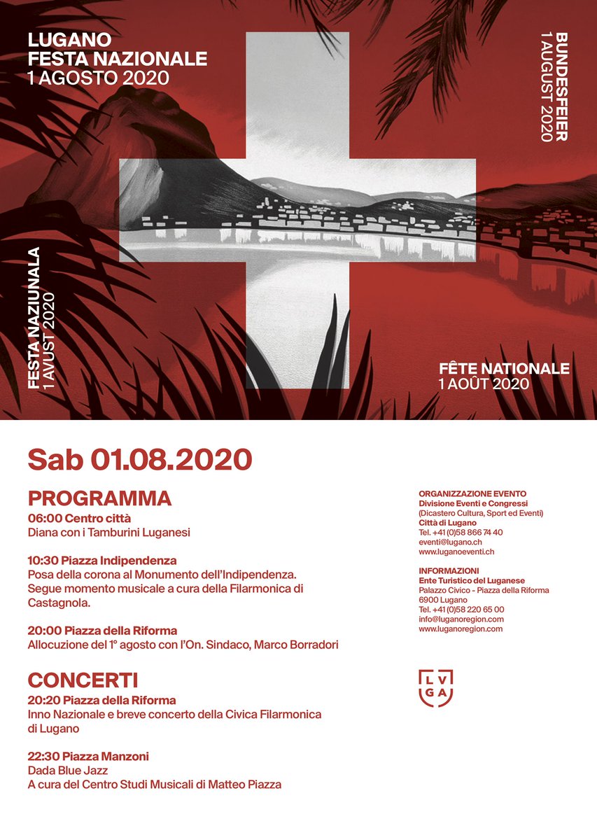 longlakelugano's tweet photo. 🇨🇭 LongLake e la città di Lugano vi invitano a passare assieme la festa nazionale in tutta sicurezza, con un programma diverso dal solito ma ricco di proposte! 🎉

#PrimoAgosto #FestaNazionale #LongLakeFestival #Lugano https://t.co/Yp1DBT4jwk
