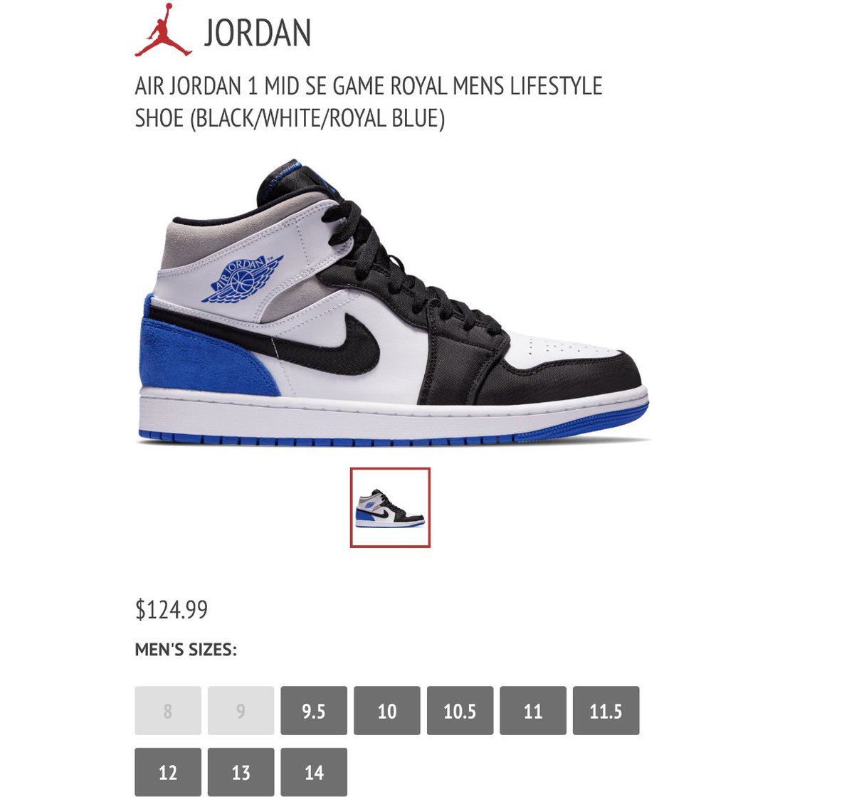 jordan 1 mid se game royal