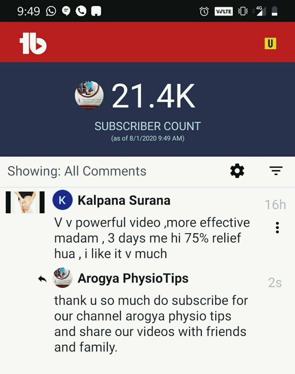 APhysiotips's tweet image. It’s such feedback from our patients that keep us going, do watch our video on our YouTube channel #arogyaphysiotips #poojapandeytripathi ##witnessyourfitness #physiotherapy #kneepain #immunity #stress #workfromhome #frozenshoulder #backpain #forwardheadsyndrome #posture