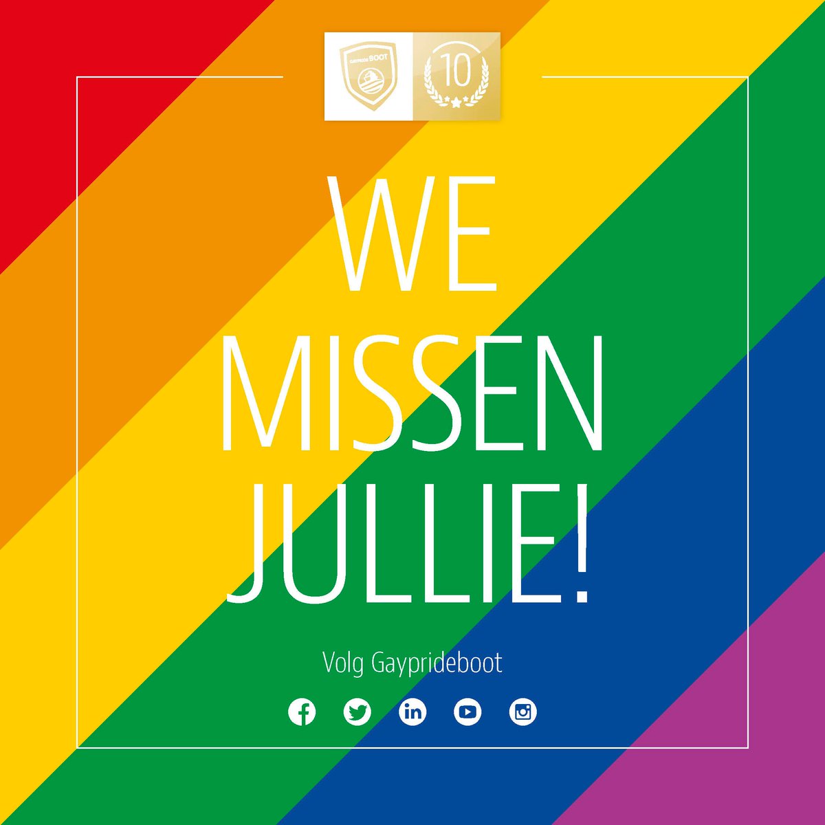 GaypridebootNL's tweet photo. 😥❤️ 💛 💚 💙 💜 #gayprideboot #buildingtolerance #10years #10yearsgpb #birthday #anniversary #jubileum #doubleparty #amsterdam #party #rainbow #canalparade #amsterdamgaypride #pride #amsterdampride #prideamsterdam https://t.co/pei4k5WQwf