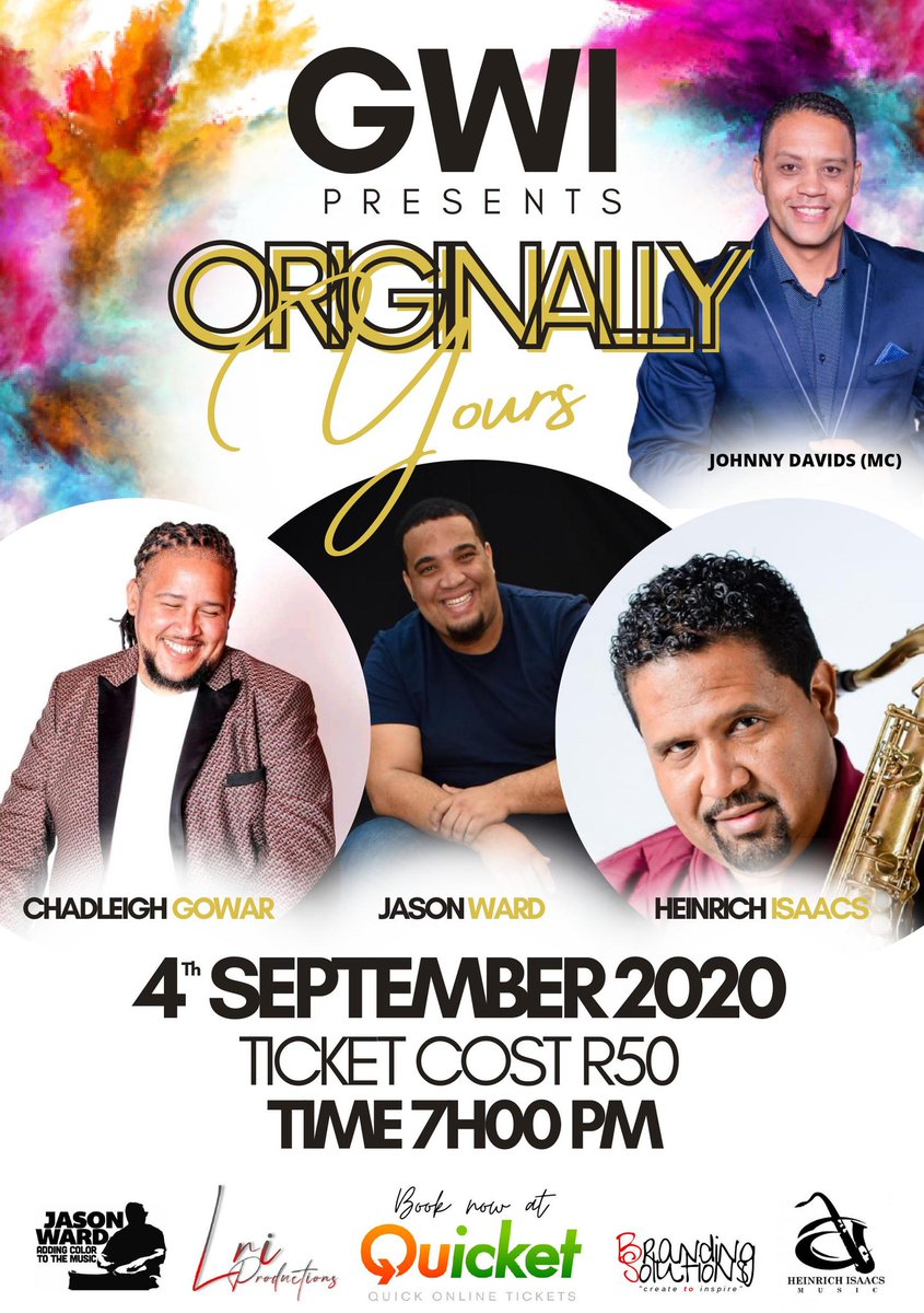 Come join me at GWI PRESENTS ORIGINALLY YOURS, you can buy tickets here quicket.co.za/events/110097-…