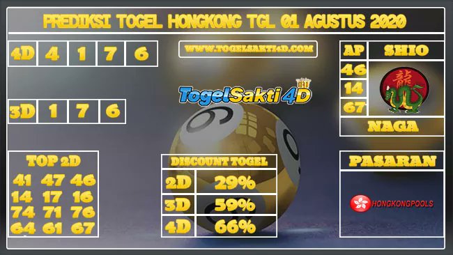 Togelsakti4D On Twitter: "Prediksi Togel Hongkong Sabtu 01 Agustus 2020  Angka Main 4D : 4 1 7 6 Angka Main 3D : 1 7 6 Angka Main 2D : 41 – 47 –