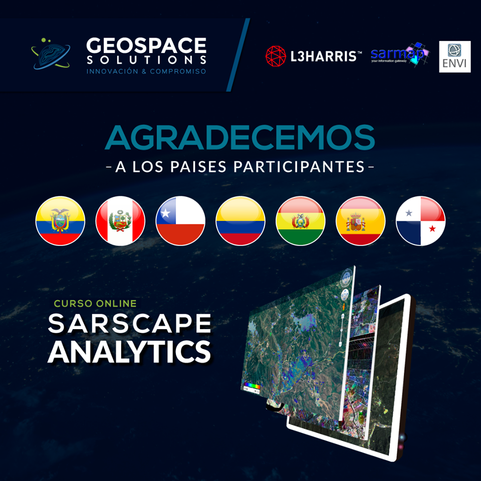 GeoSpaceSol's tweet photo. Felicidades a los estudiantes de los diferentes países que se siguen formando como profesionales en #SAR #SARscapeAnalytics #ENVI #ENVIanalytics #SARprocessing #SARisMagical @GeoByHarris https://t.co/YqiCicBwCq