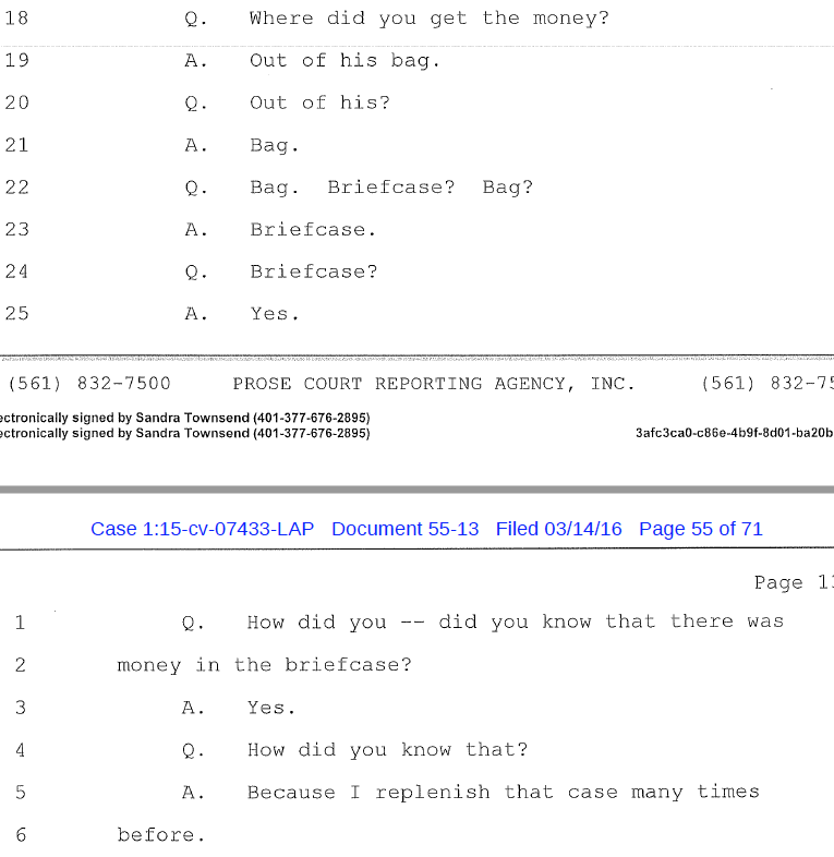  #Epstein kept a briefcase full of cash on hand, which was replenished regularly by his staff.