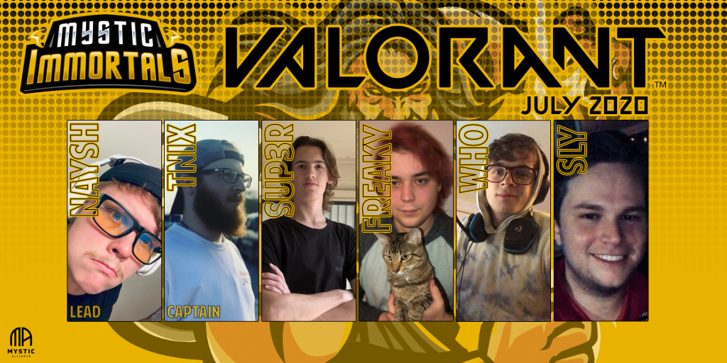 AllianceMystic's tweet photo. Our @PlayVALORANT Roster! Congratulations and welcome to the Mystic Alliance #VALORANT Team! #MysticLove 

@RtMystic @EsportsTweeter https://t.co/rn2nfQJIc6