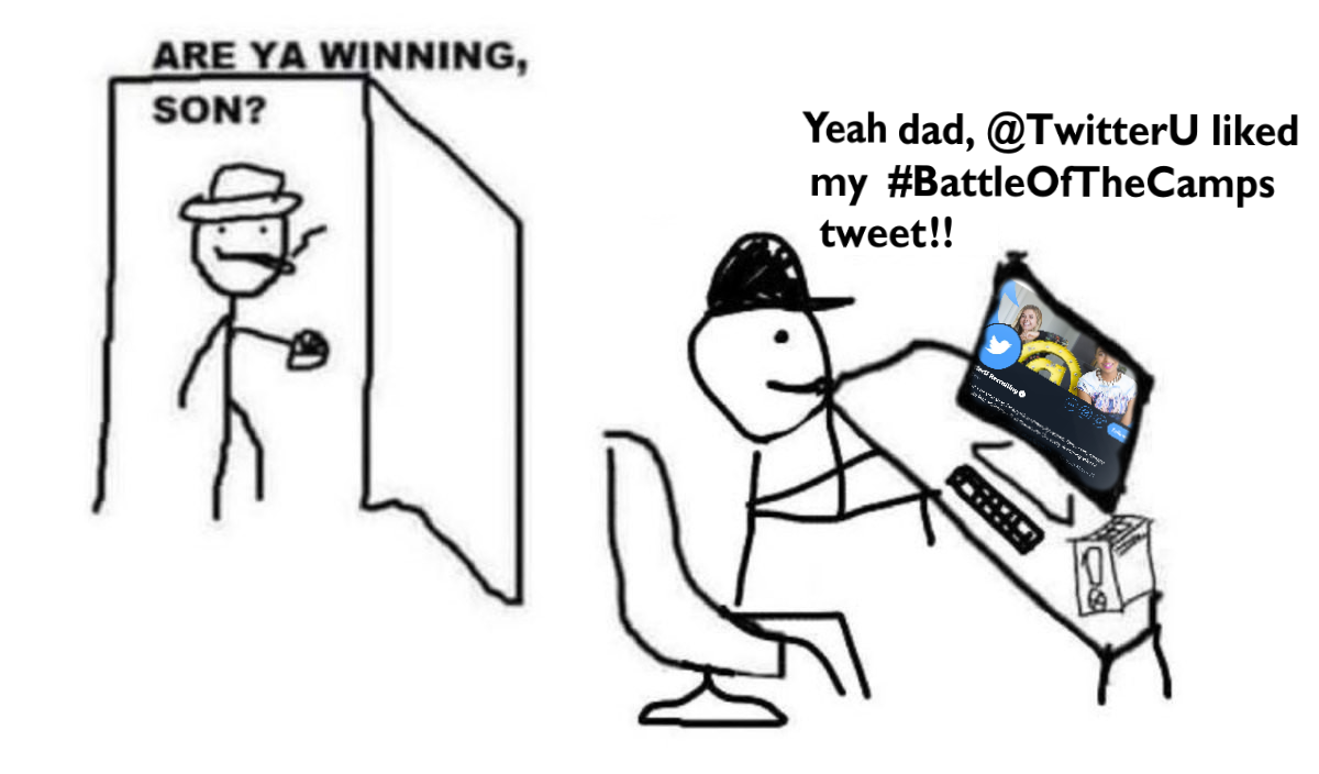 jmsgrgry_'s tweet photo. Already feelin like a champion 😎
#BattleOfTheCampsMeme @TwitterU https://t.co/lTSe3dchrB