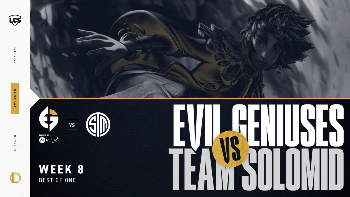 EvilGeniuses's tweet photo. Reunion dub incoming.

#EGLCS is now up against @TSM in Week 8 of the #LCS. #EGWIN

🔴 https://t.co/4eMqBc9Yk5 https://t.co/7O6mMaWdLe