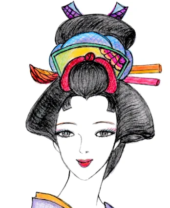 武家の妻 #イラスト #色鉛筆 