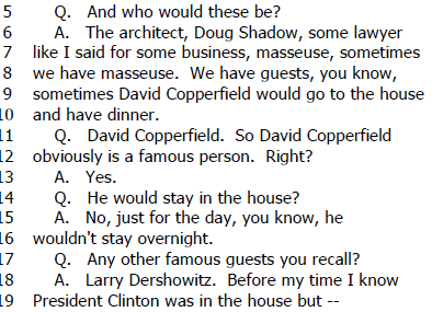 David "It's Jackpot" Copperfield came over to chill with  #Epstein and Larry Dershowitz is spending the night circa-2004