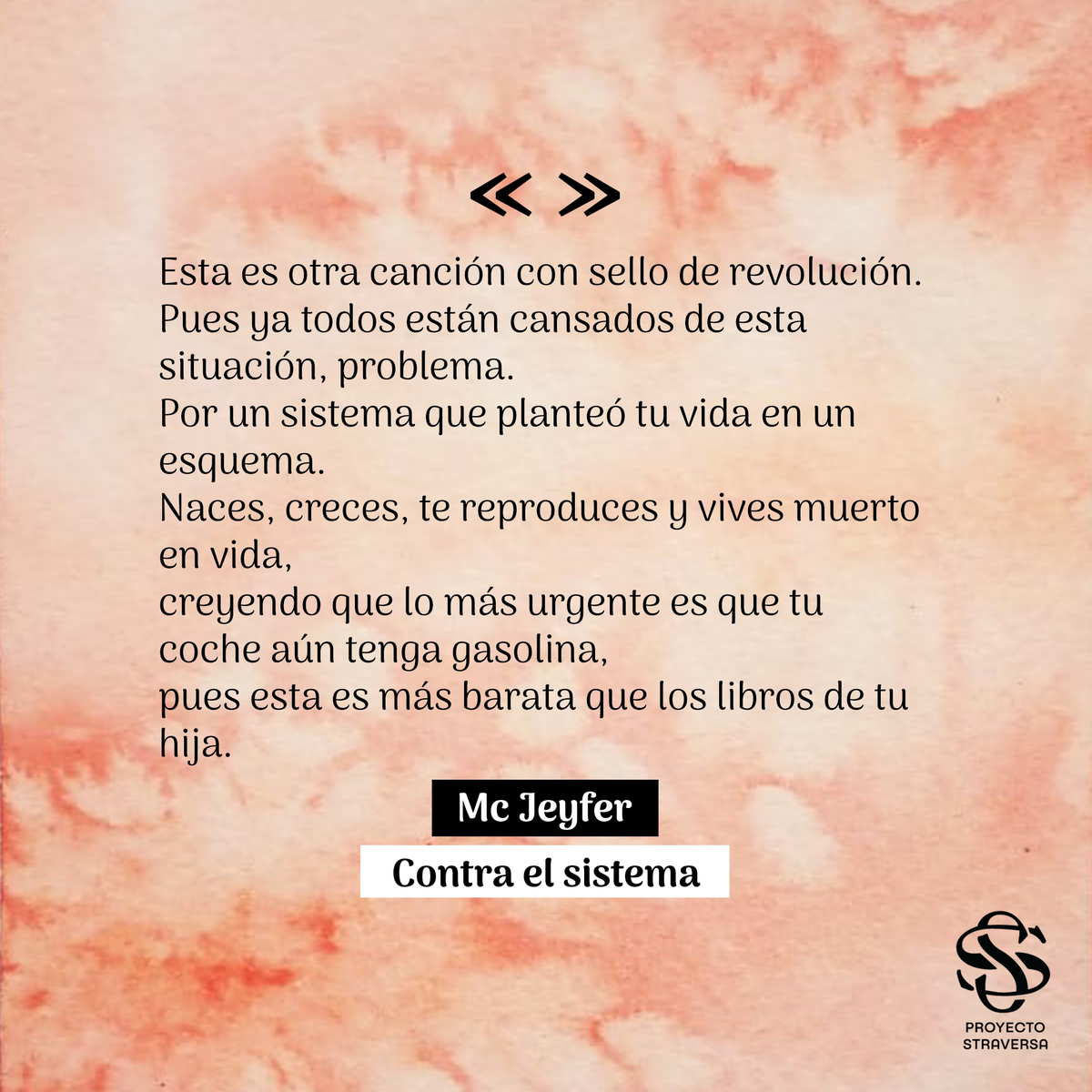 pstraversa's tweet photo. Fragmento de «Contra el sistema», por Jerson Ivan Fonseca.
https://t.co/H2kuJXZDo9
#Straversa #GrafitoSocial #ArteYSociedad #RevistaDigital #RevistaLiteraria #ArtistasEmergentes #Independiente #Arte #Autogestión #Rap #HipHop #ContraElSistema #Corrupción #Policía #Politiquería https://t.co/RO2vQwS6iK