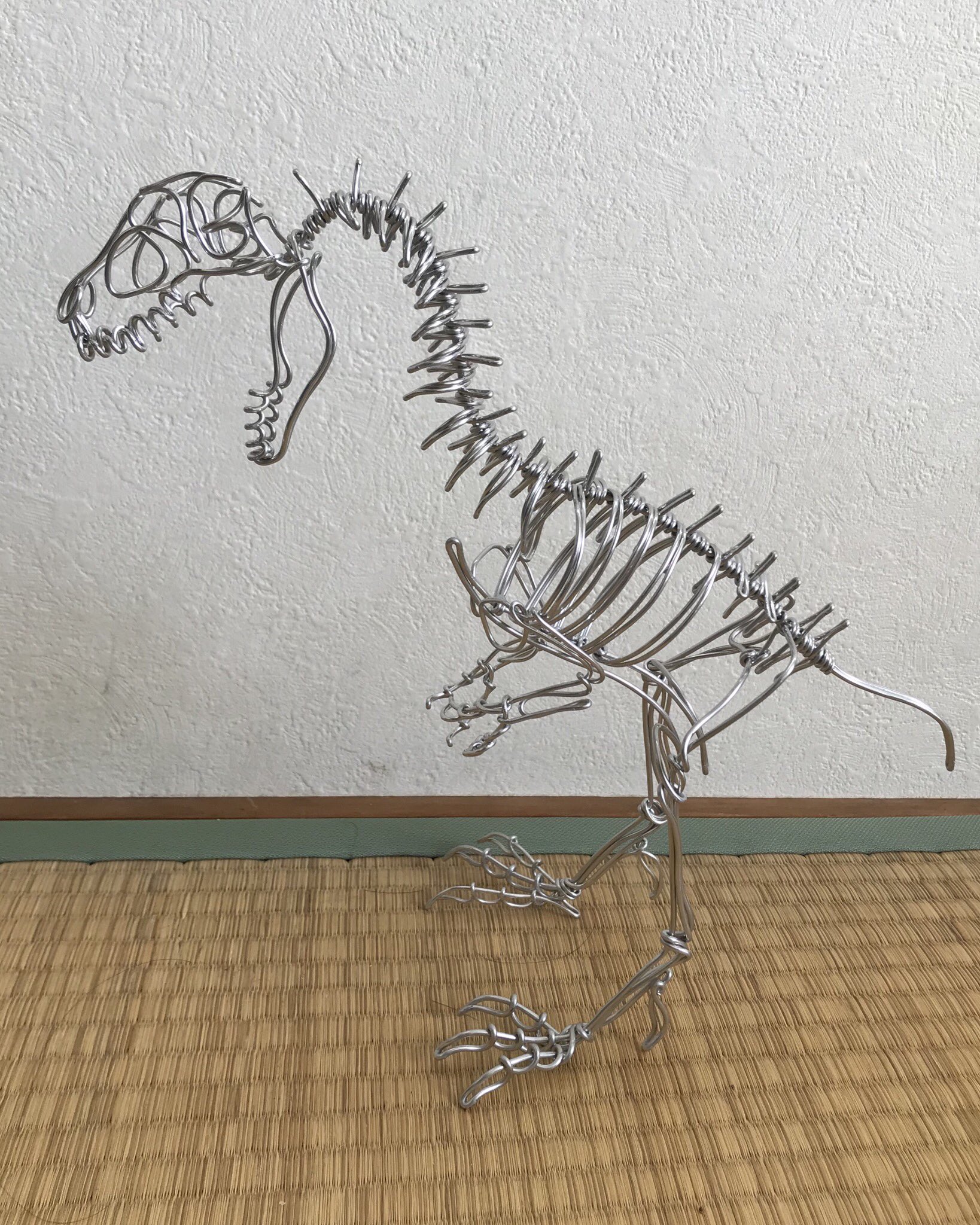 ワイヤーアート 恐竜 立体CDラック 🦖 #ティラノサウルス #恐竜 #ワイヤーアート #trex #dinosaur