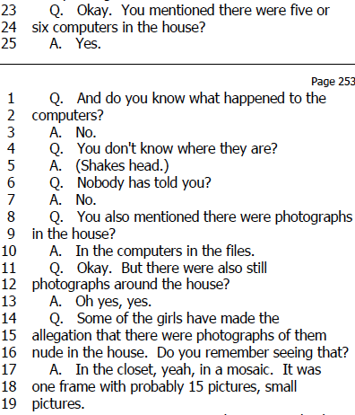 Six computers in the house with digital photos on them. I'll bet money the house was wired with video surveillance!  #Epstein also kept a Photo Mosaic of his victims in his closet.