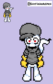 GhostasaurusMeh's tweet photo. This has to be the smallest sprite I've ever made XD.
Kinda wanted to try and make Ghostasaurus in a top down perceptive, kinda like a mock up RPG sprite.
#Myart #Pixelart #OC #Ghostasaurus #Ghostacharacter https://t.co/zAcTloluIJ