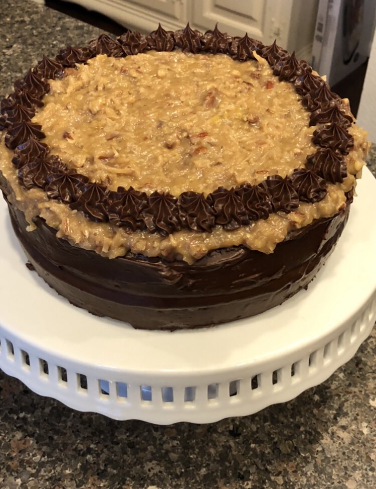 Baked a homemade German chocolate cake and it got amazing reviews from my crew! #USESummer #StallionsDeserveIt #bakeitselfie