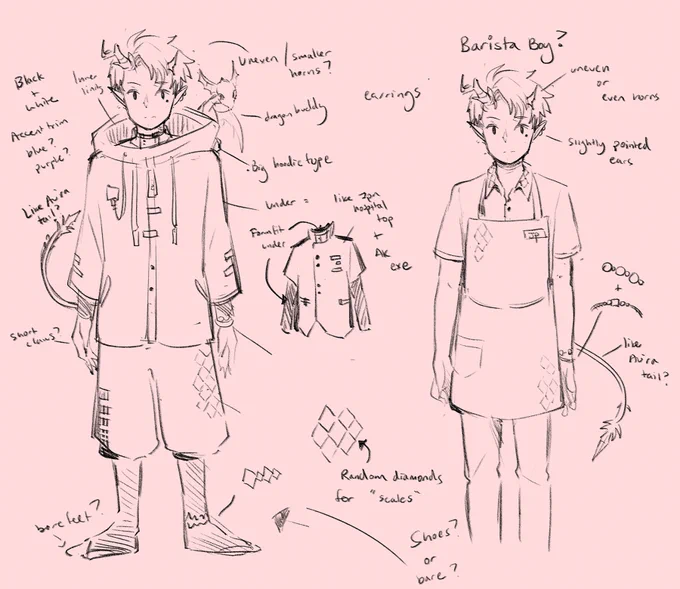 Posted on private last night, but prelim sketch design of the vtuber thing I was thinking of doing for fun hehe... thinking of just going with the right with some more edits later just to see/practice rigging first and maybe adding the other outfit later 