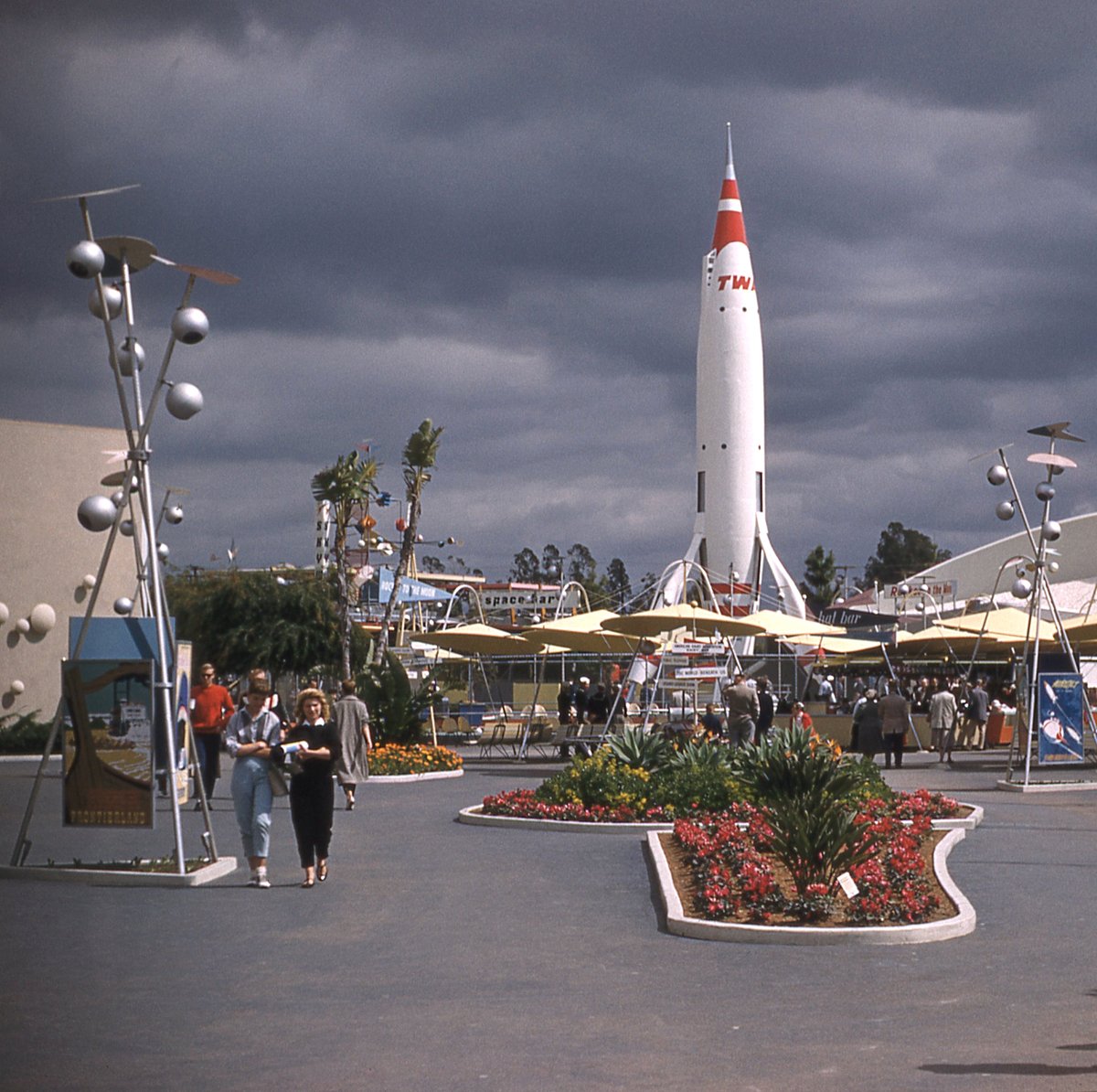 Disneyland's Tomorrowland

The scenery places it between 1956 and 1962.