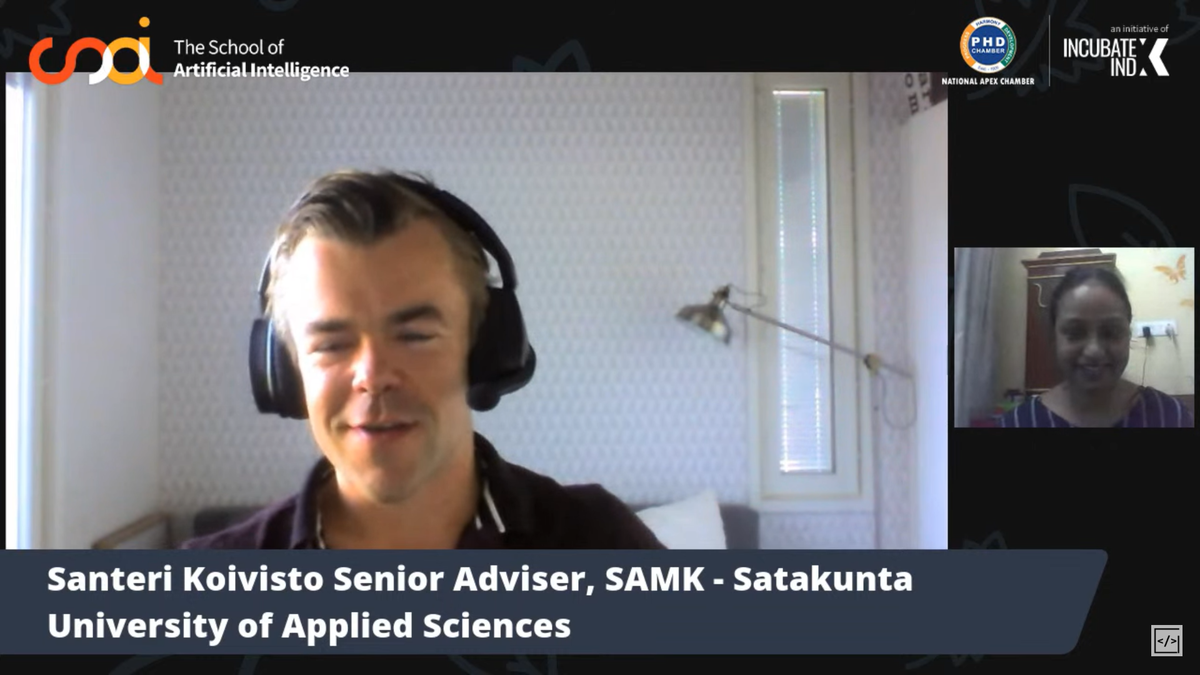 The School of #ArtificialIntelligence  | AI+Ed today - what’s possible for you and your business idea?

Mr. <a href="/Aalvisto/">Santeri Koivisto</a>, Senior Adviser, SAMK - Satakunta University of Applied Sciences

#SOAI